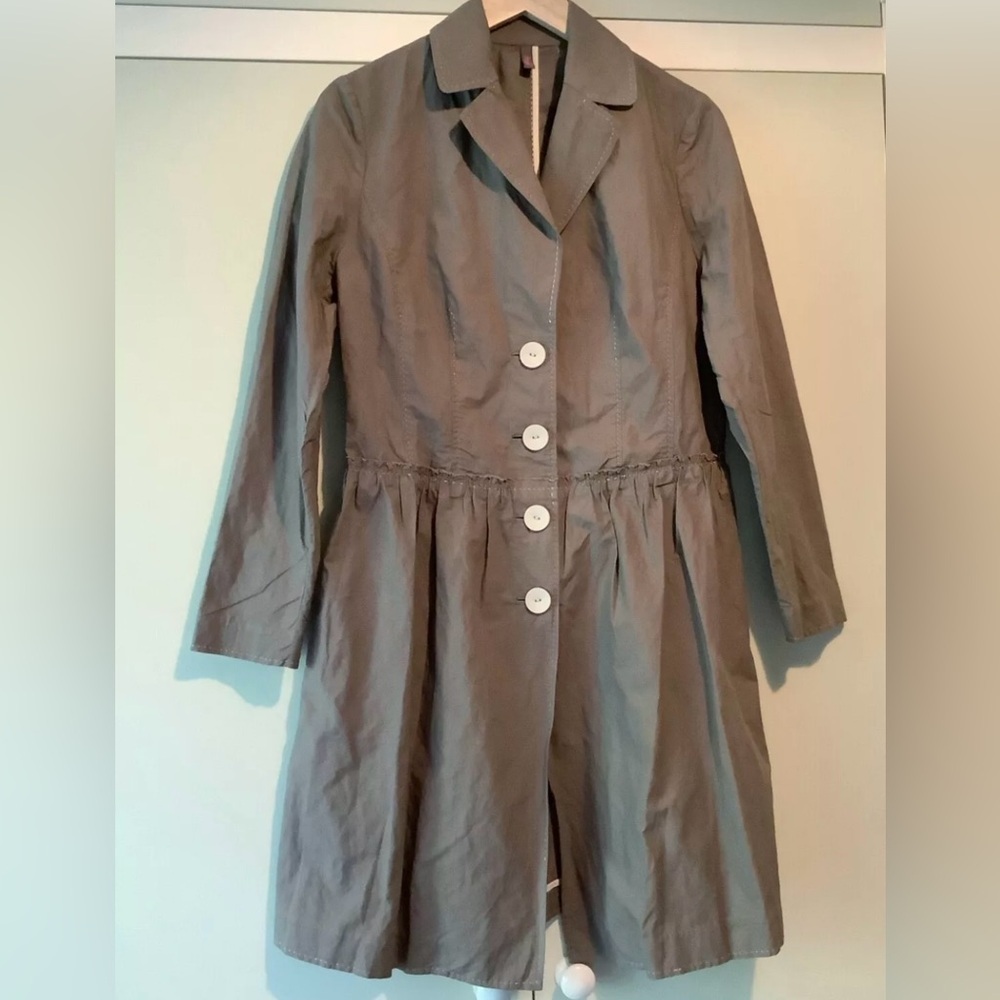 WRAP London Taupe Lightweight Coated Mac Cagoule Taupe Knee Length UK10 US6